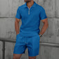 Waffle Fabric Men's Short Sleeve Polo Suit