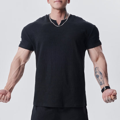 High-Quality Texture Cuff Sleeve T-Shirt for Men