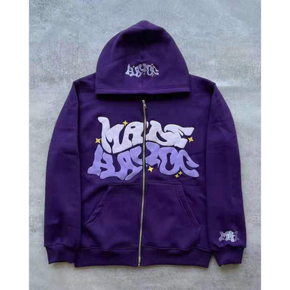 Gothic Punk Zip Up Hoodie Streetwear