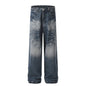 Lightning stripe washed straight leg jeans
