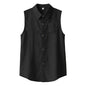 Men's Sleeveless Linen Shirt Vest