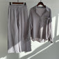 cotton and linen shirts, high-waisted loose trousers