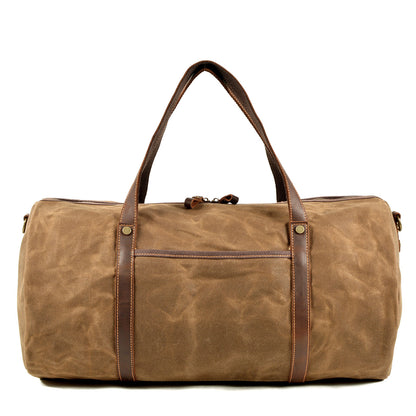 Retro Canvas Travel Bag with Leather Trim