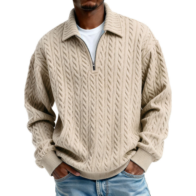 Mens Half Zip Sweatshirt with 3D Digital Print