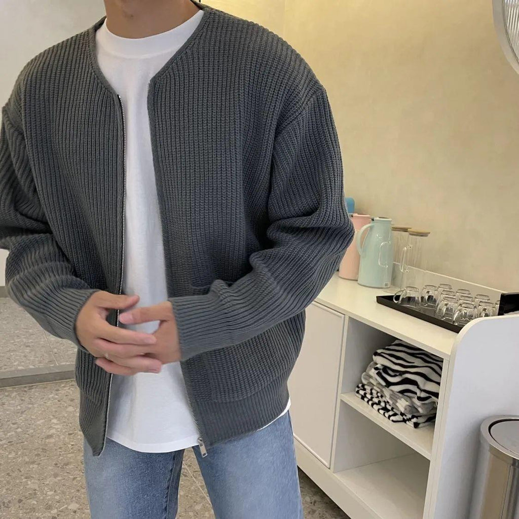Men's Casual Knitted Cardigan Sweater