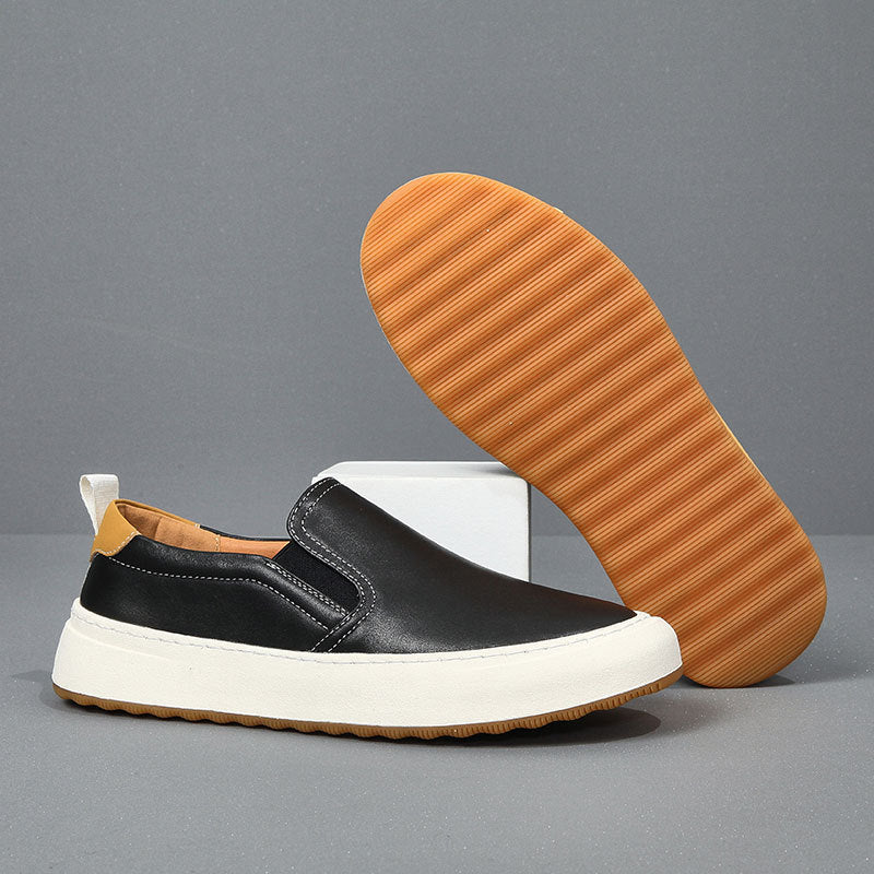 Mens Genuine Leather Slip-On Loafers
