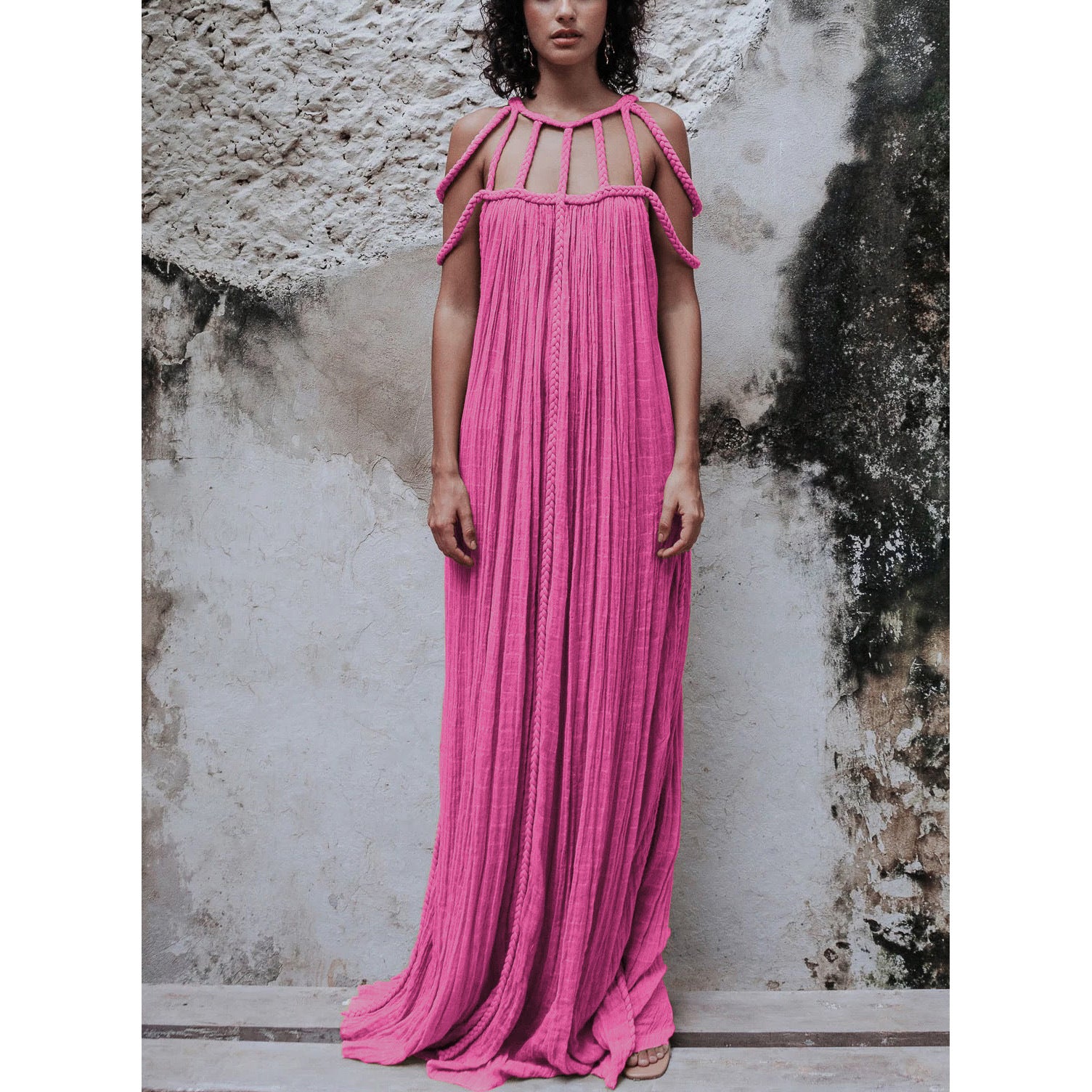 Casual Drawstring A-Line Dress