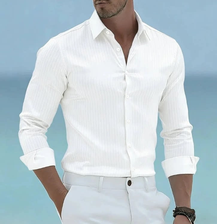 Mens Long Sleeve Striped Shirt