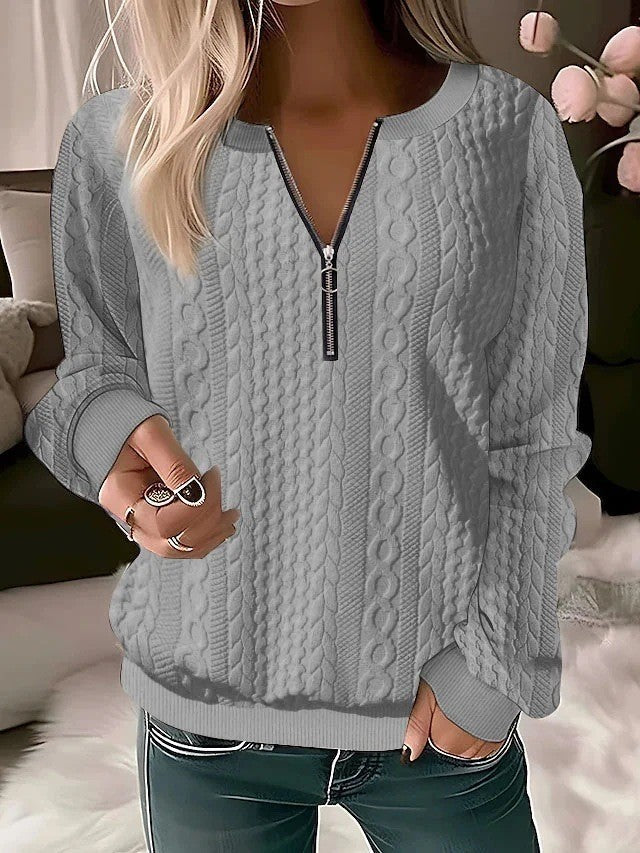 Womens Zipper Front Sweatshirt