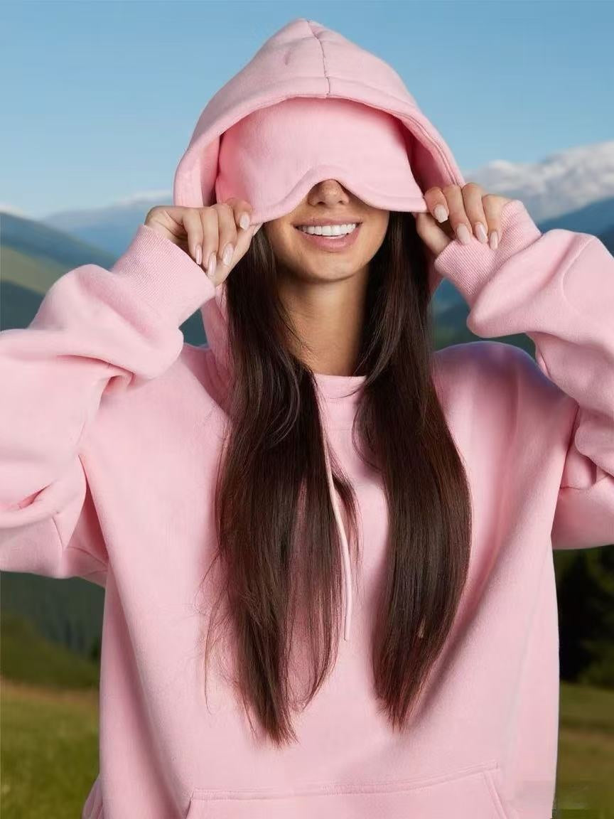 Hooded Sweatshirt with Built-in Eye Mask