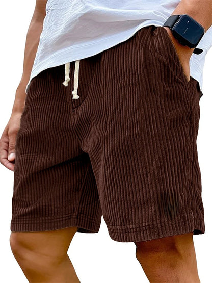 Mens Retro Corduroy Casual Shorts