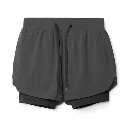Men's Quick-Dry Fitness Shorts Double-Layer Athletic Design