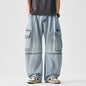 Men Multi Pocket Spliced Denim Pants