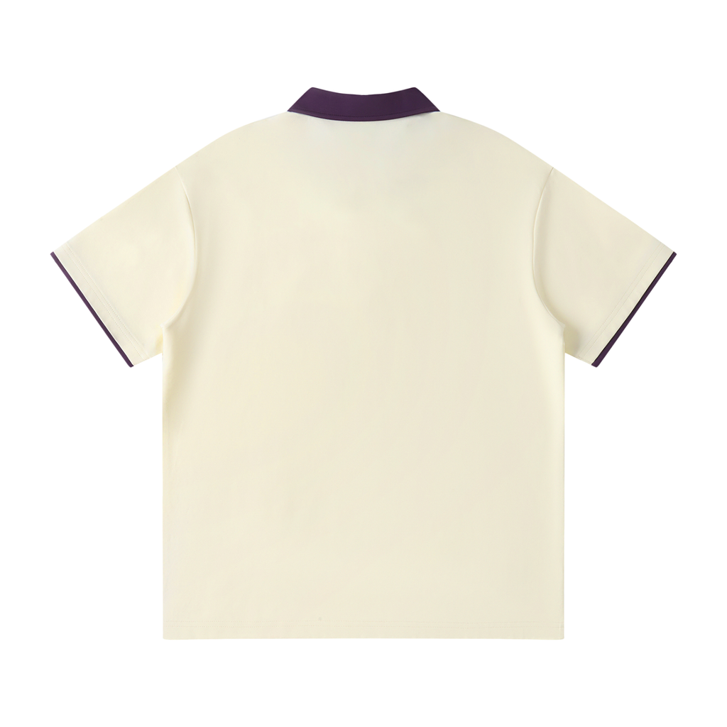 Z Contrast Collar Raglan Polo Shirt