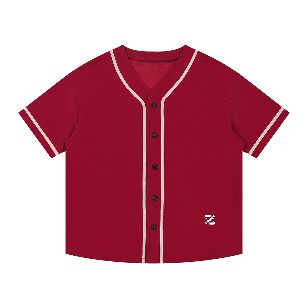 Contrast Piped Button-Up Jersey
