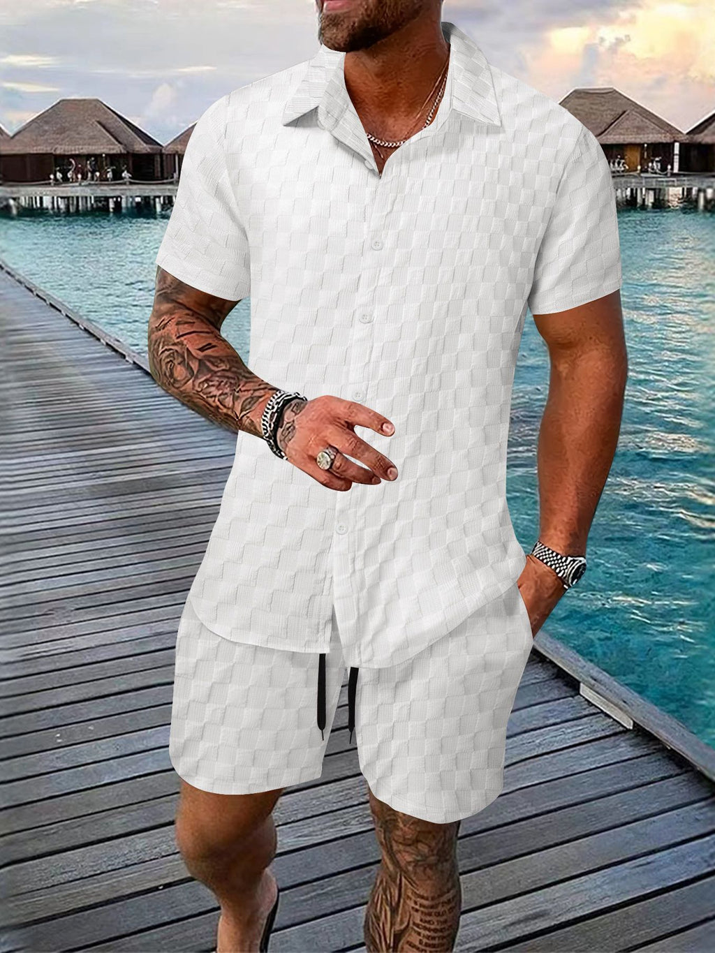 Men's Casual Summer Shirt and Shorts Set
