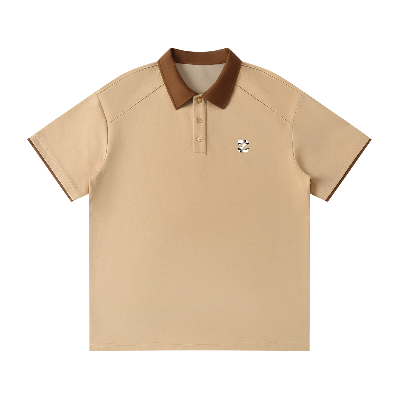 Z Contrast Collar Raglan Polo Shirt