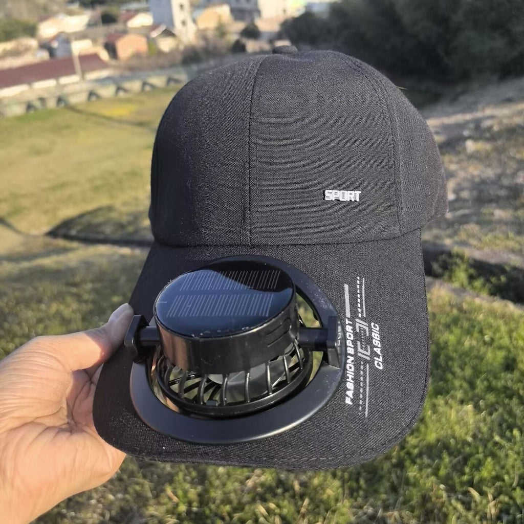 Solar-Powered Cooling Hat with USB Charging