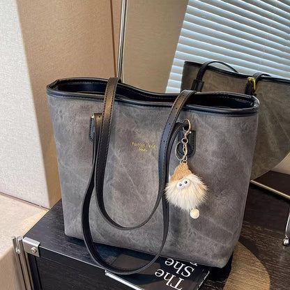 Women Pu Leather Tote Bag Large Capacity Shoulder Bag Handbag