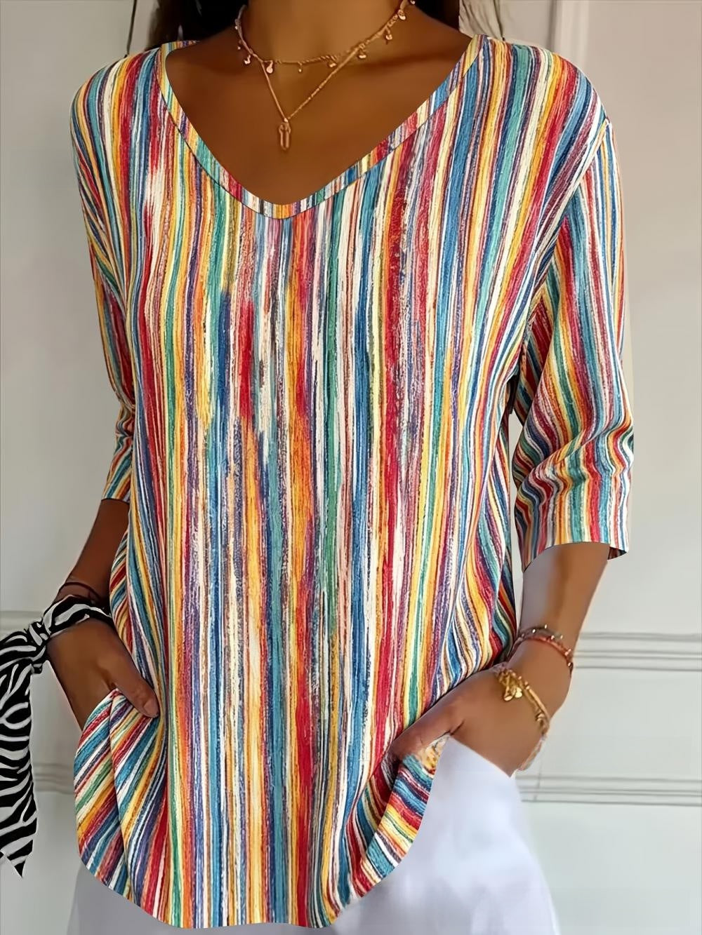 Loose Fit Mesh Sleeve Printed Shirt