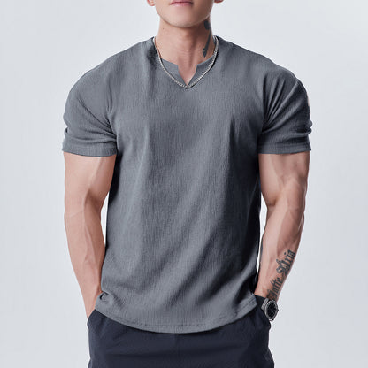 High-Quality Texture Cuff Sleeve T-Shirt for Men