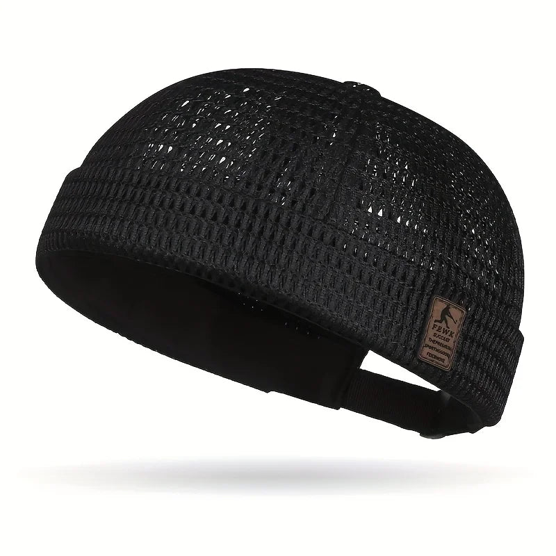Mesh breathable brimless melon skin hat