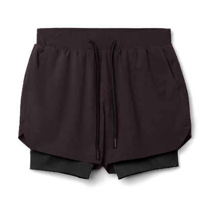 Men's Quick-Dry Fitness Shorts Double-Layer Athletic Design