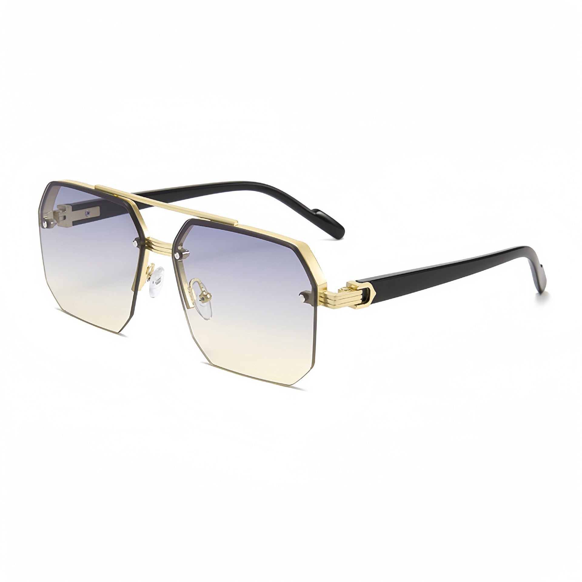 Half Frame Square Sunglasses for Men