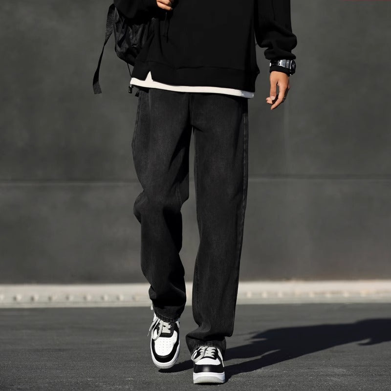 NASA Design Loose Straight Leg Jeans for Men
