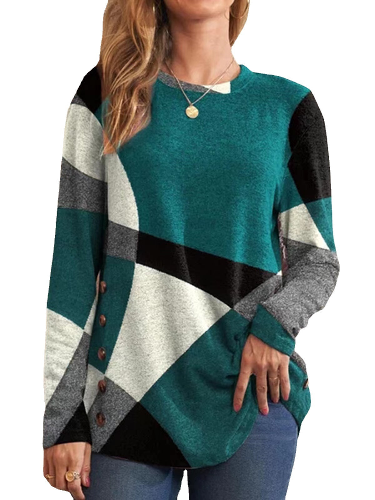 Women's Geometric Print Cotton T-Shirt
