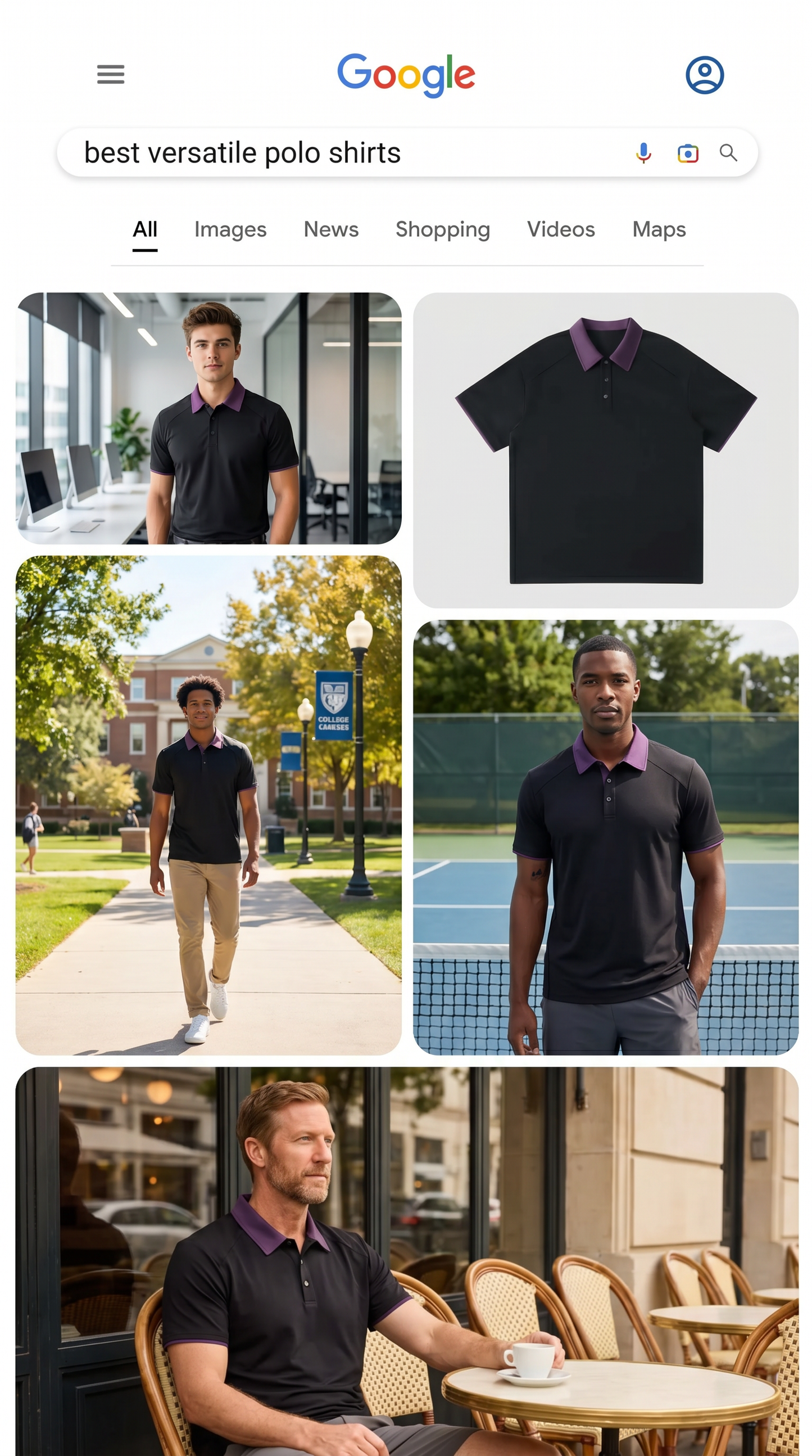 Contrast Collar Raglan Polo Shirt
