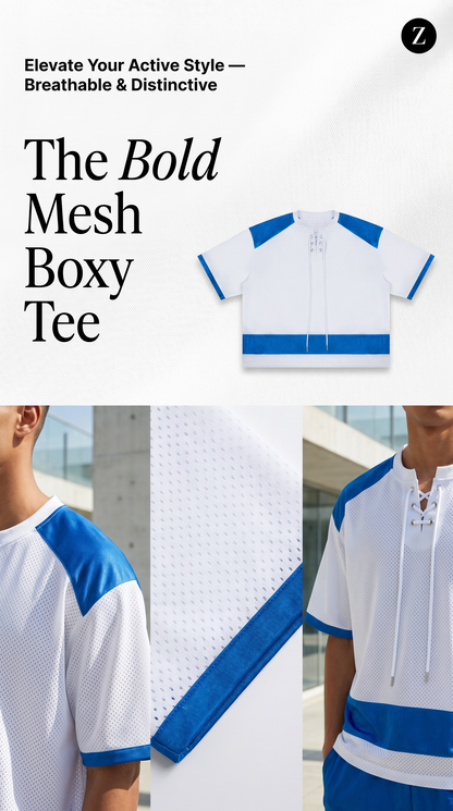 Unisex Raglan Sleeve Mesh Boxy T-Shirt
