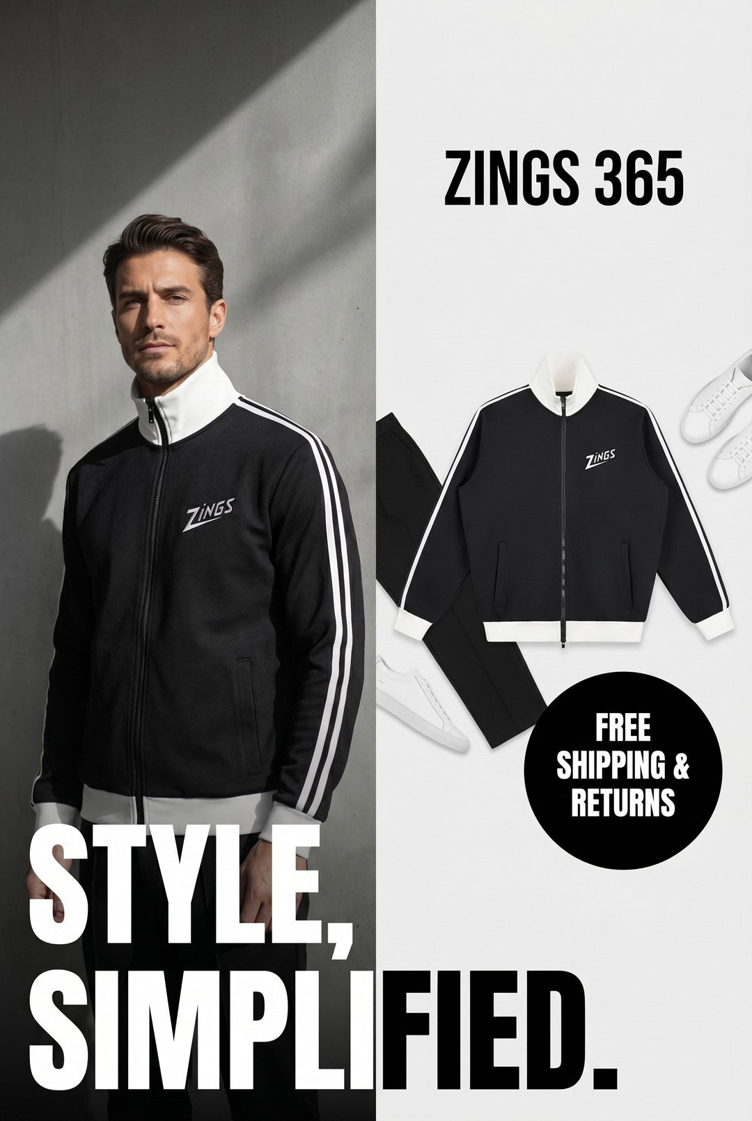 Contrast Side Stripe Fleece Track Jacket