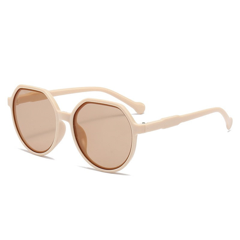 Retro Oval Frame Sunglasses with UV Protection