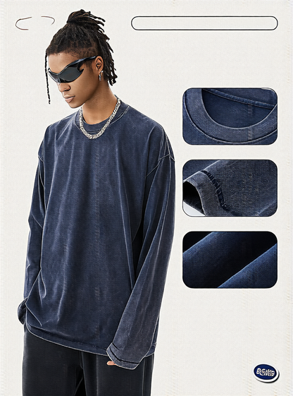 Retro men's long-sleeved T-shirt