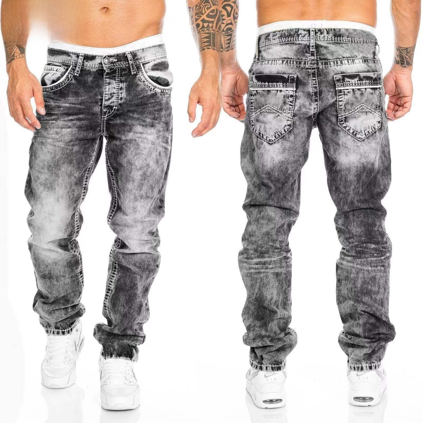 Straight Leg Denim Pants for Men