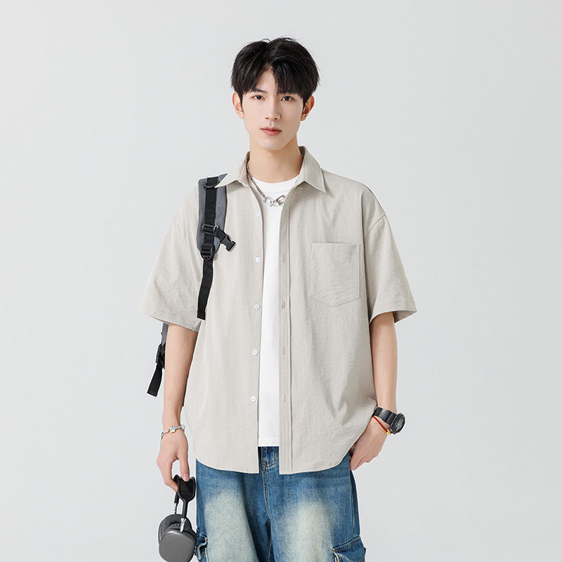 Mens Summer Ice Silk Shirt Jacket