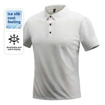 Mens Breathable Ice Silk Polo Shirt