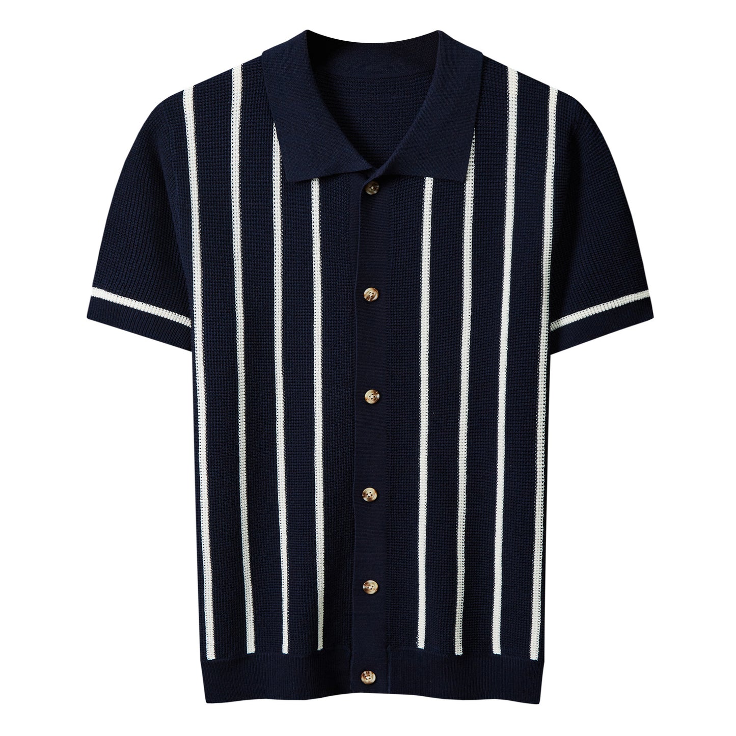 Thick Short Sleeve Color Block Polo Shirt