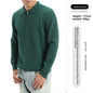 Mens Long Sleeve Knitted Polo Shirt