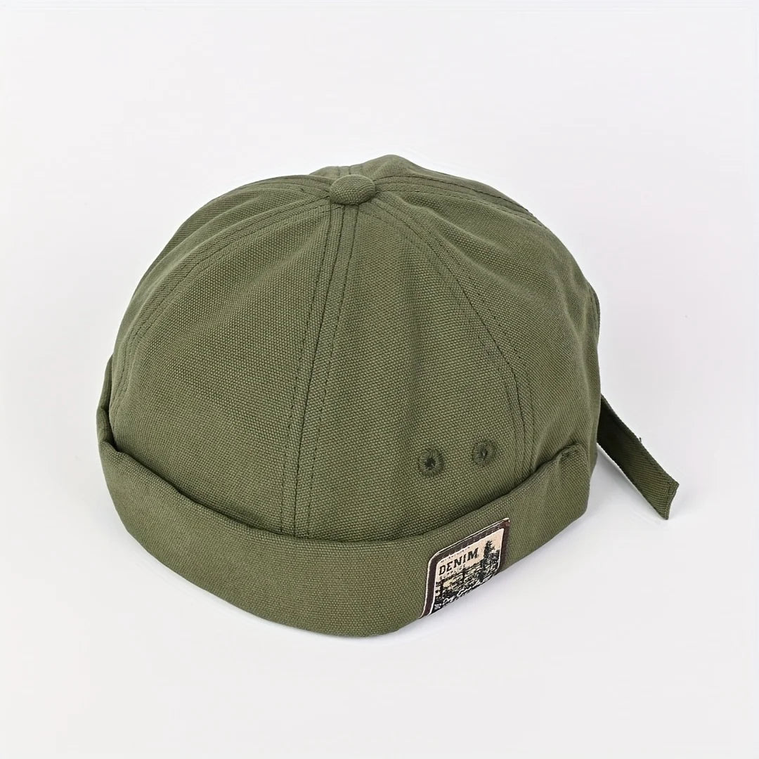 Retro Docker Brimless Rolled Cuff Skull Cap