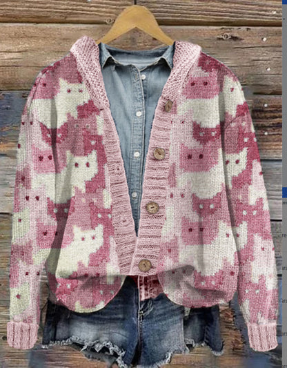3D Digital Print Cardigan Sweatshirt Jacket
