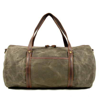 Retro Canvas Travel Bag with Leather Trim