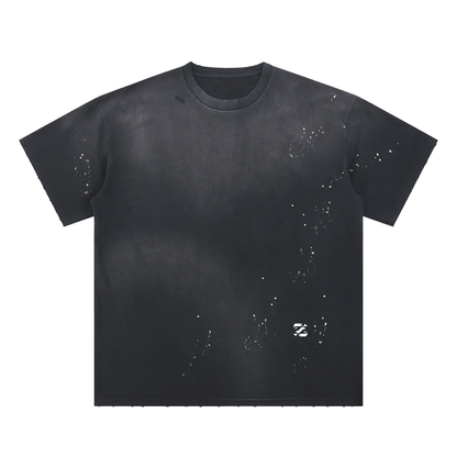 Hand-Frayed Sunfade Paint Splatter T-Shirt