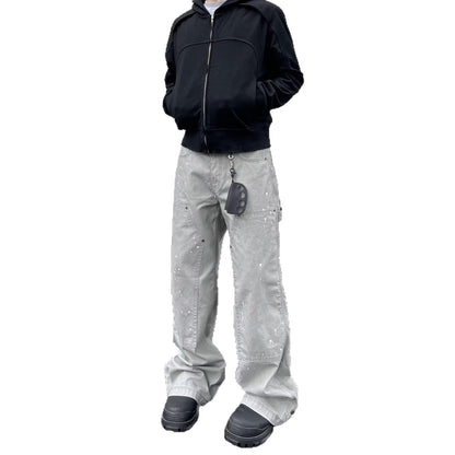 Retro Camouflage Denim Pants