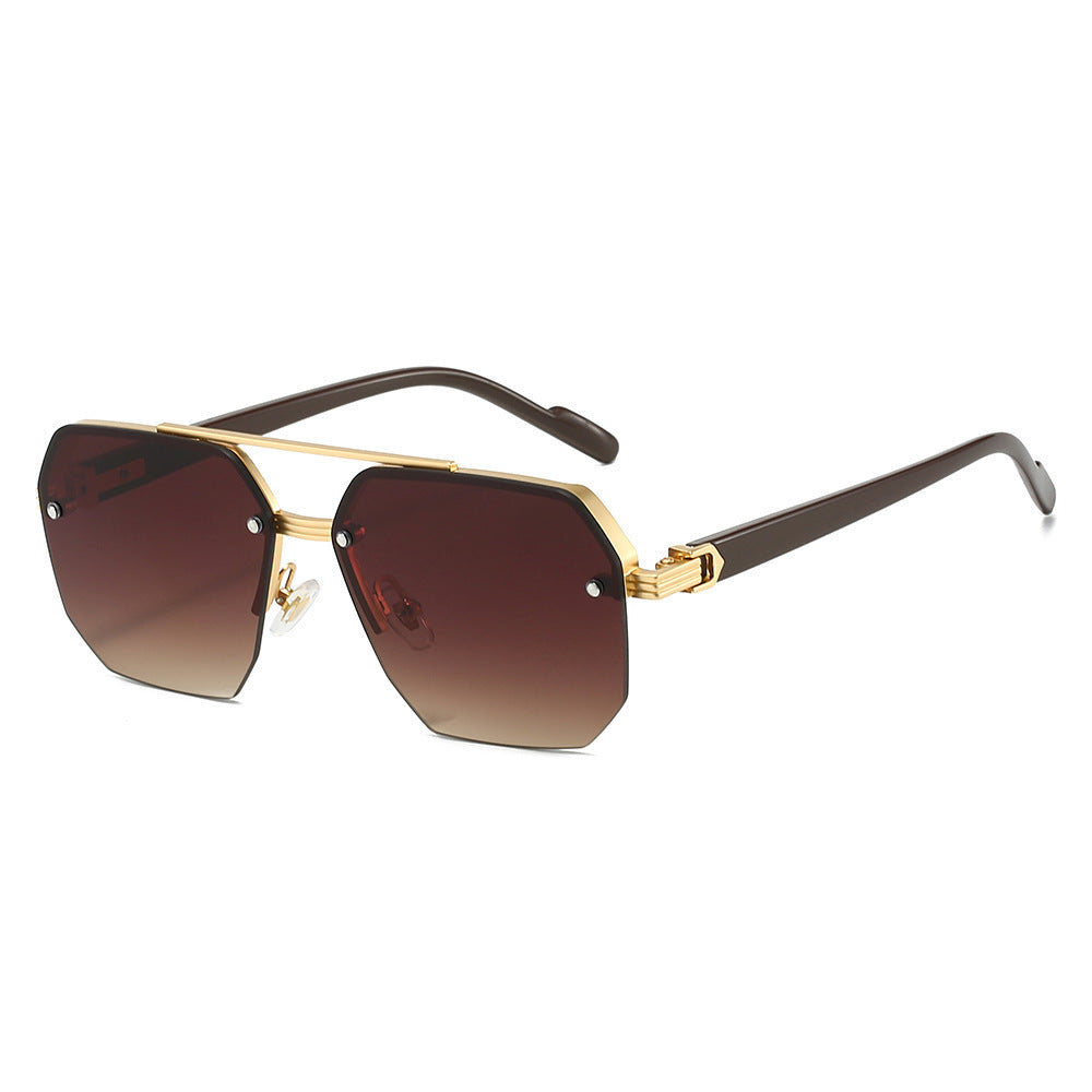 Half Frame Square Sunglasses for Men