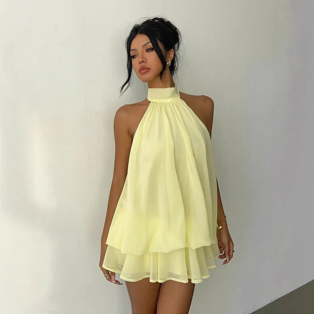 Halter Neck Backless Summer Dress