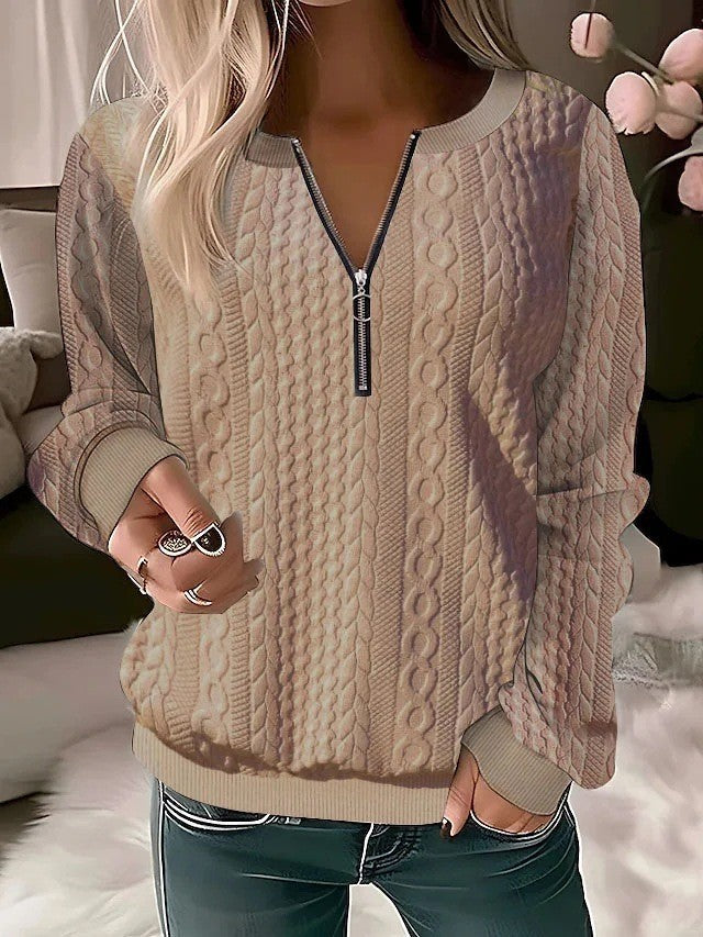 Womens Zipper Front Sweatshirt