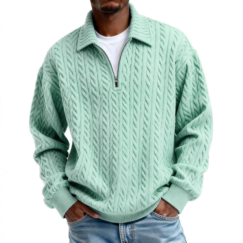 Mens Half Zip Sweatshirt with 3D Digital Print
