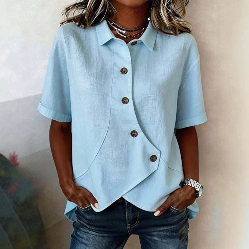 Women's Casual Solid Color Lapel Shirt